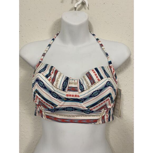 Y2K Women Lucky Brand 293351 Boho Chic Summer Bandeau Multicolor Swim Top $78.00 - Picture 1 of 6